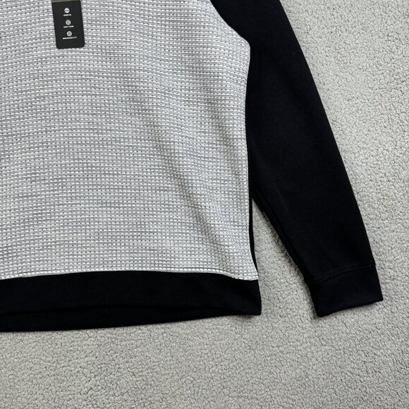 Alfani Sweater Mens XL Black Waffle Knit Mock Neck 1/4 Zip Alfatech Performance - Picture 6 of 16
